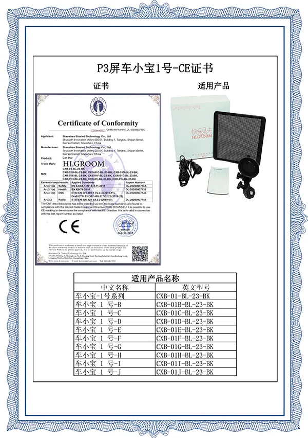 P3 Che Xiaobao No.1 CE Certificate 4-01